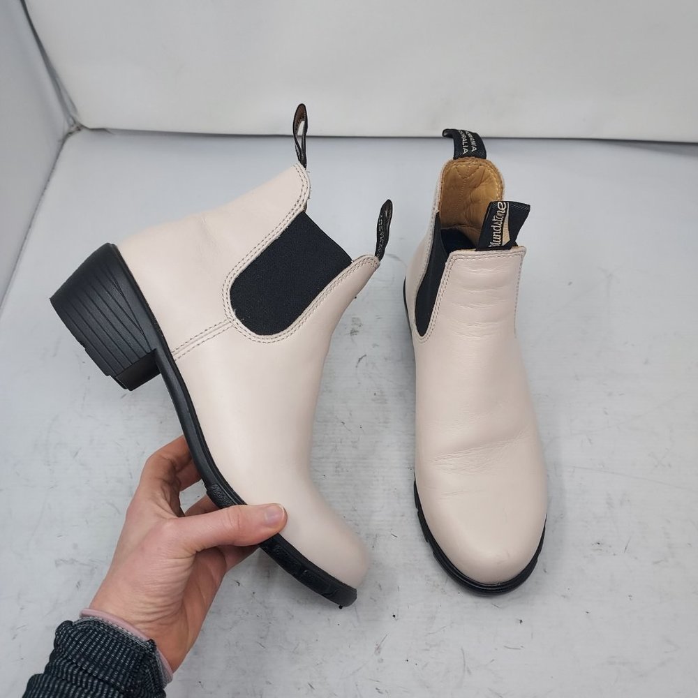 Blundstone Series 2160 Pearl Off-White/Pink Chelsea Heel Boot Size 8 EU 38